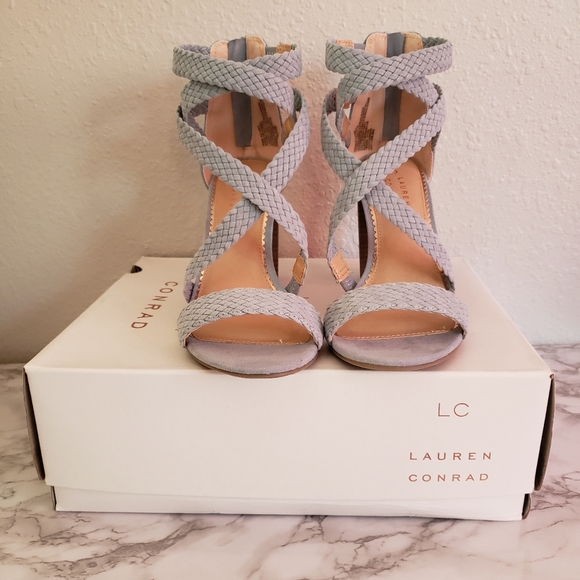 LC Lauren Conrad Blue Aventurine Sandal Heels - Picture 4 of 13